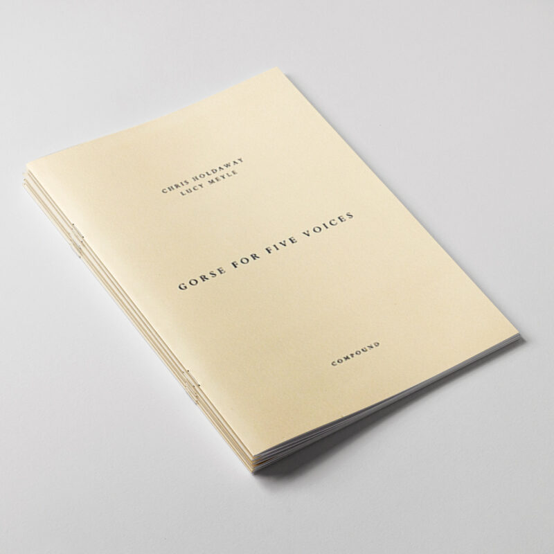 Book cover for Gorse for five voices by Chris Holdaway