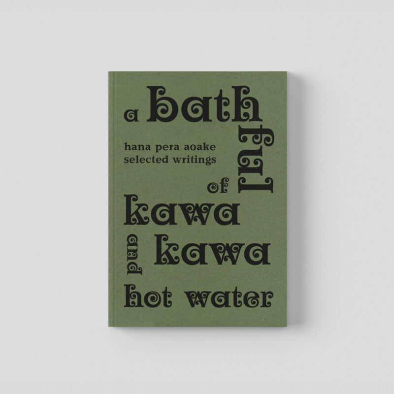 Book cover for A bathful of kawakawa and hot water by Hana Pera Aoake