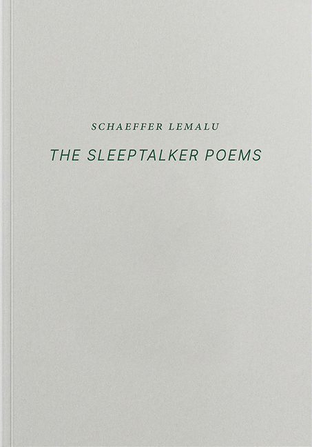 Book cover for The Sleeptalker Poems by Schaeffer Lemalu
